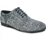 Pewter Sparkle Lace Up Tuxedo Shoes